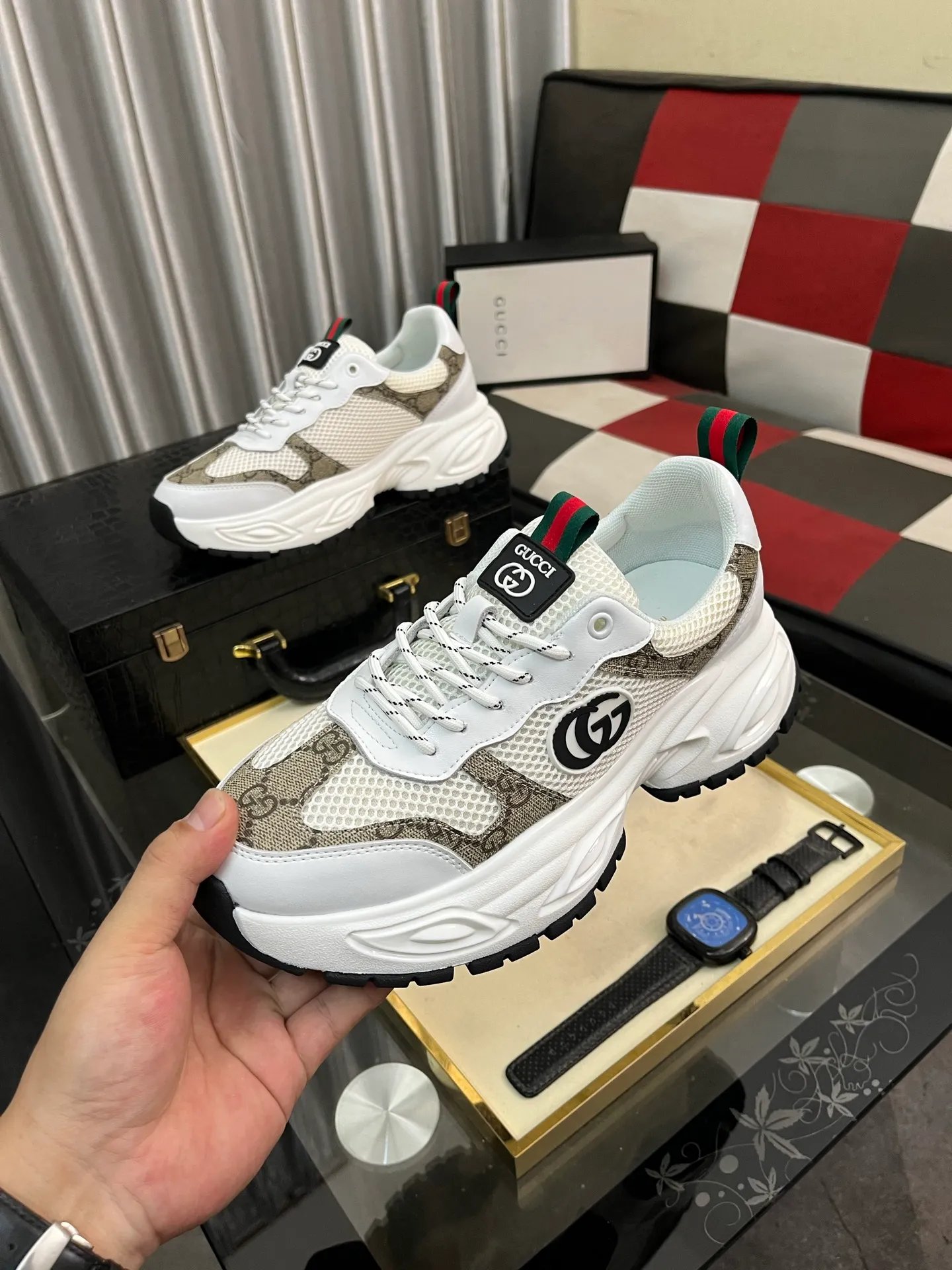 Men's Men's Shoes 💰458⌚️⌚️《GUCCI》The latest hot-selling casual shoes, top brand [seduce] luxury~purchase, top~quality. Products sold at the counter [strong] Original embossed calfskin fabric ➕ Comfortable sheepskin lining, available in 38-443️⃣ colors